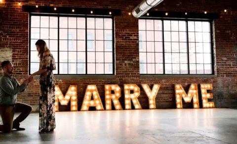 Marry Me Marquee Letters Rental Flower Wall Rentals