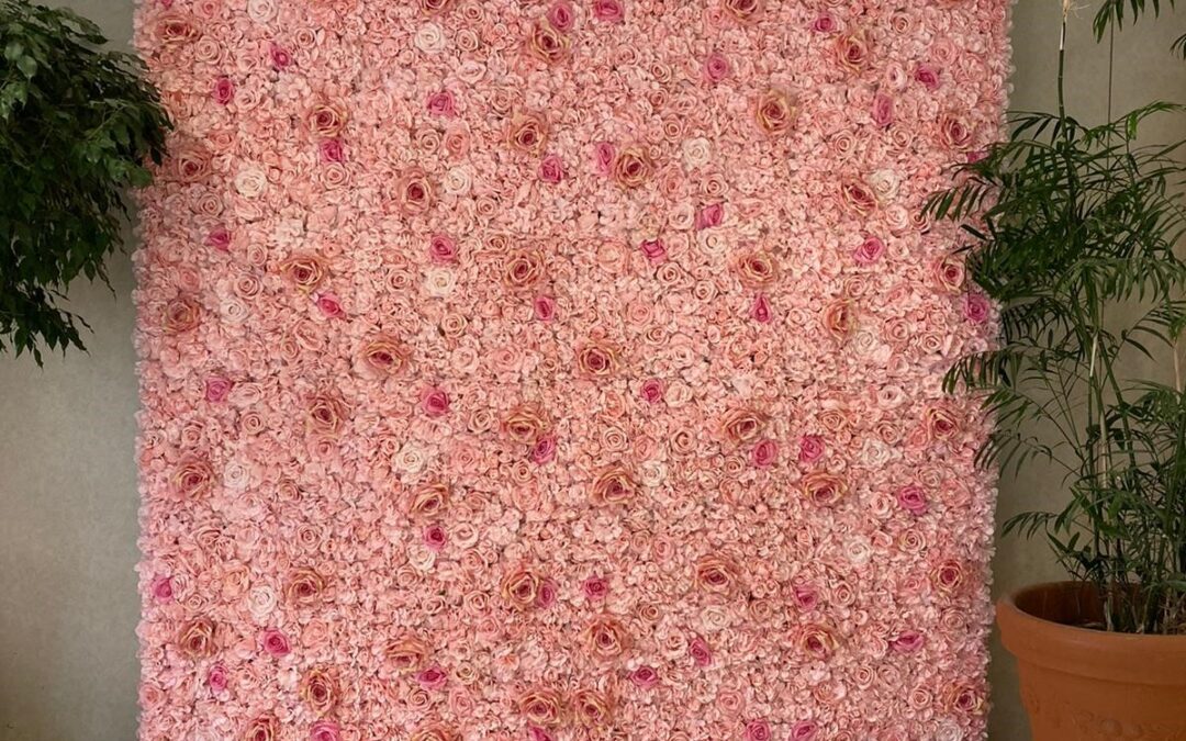 blush pink flower wall toronto for rent