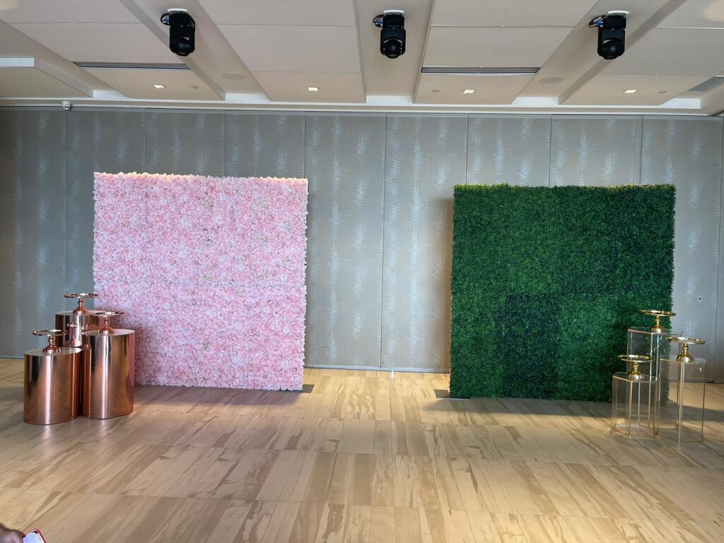 Pink & Green - Brampton Flower Walls Graduation Rentals