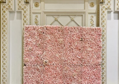 cobourg blush flower wall rental