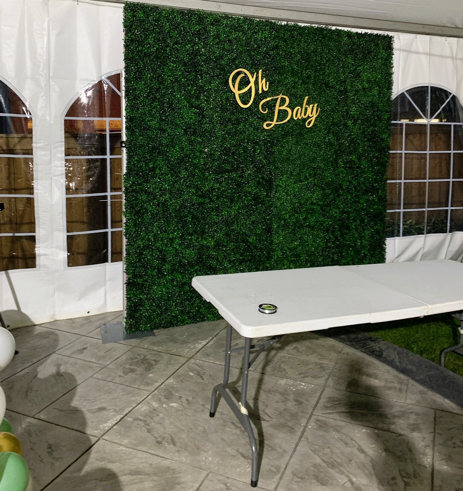 Aurora Green Grass Backdrop Rental for Baby Showers