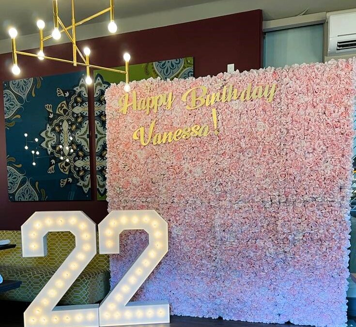 Barrie Pink Blush Flower Wall for Birthday Parties