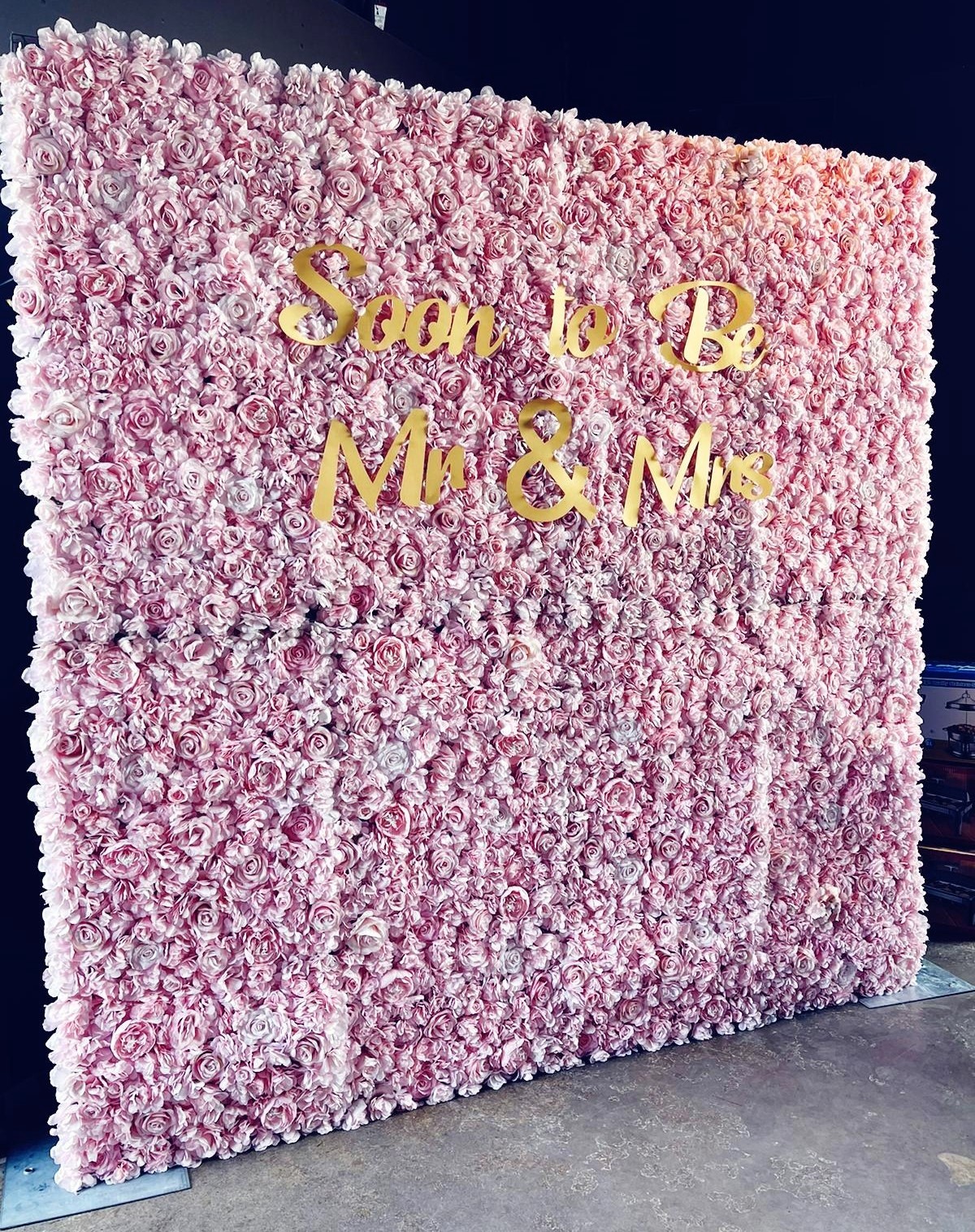 Niagara Falls Pink Blush Bridal Shower Flower Wall Ideas