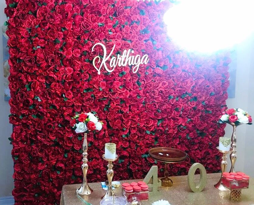 Add a Belleville Red Rose Flower Wall Backdrop to Your Party