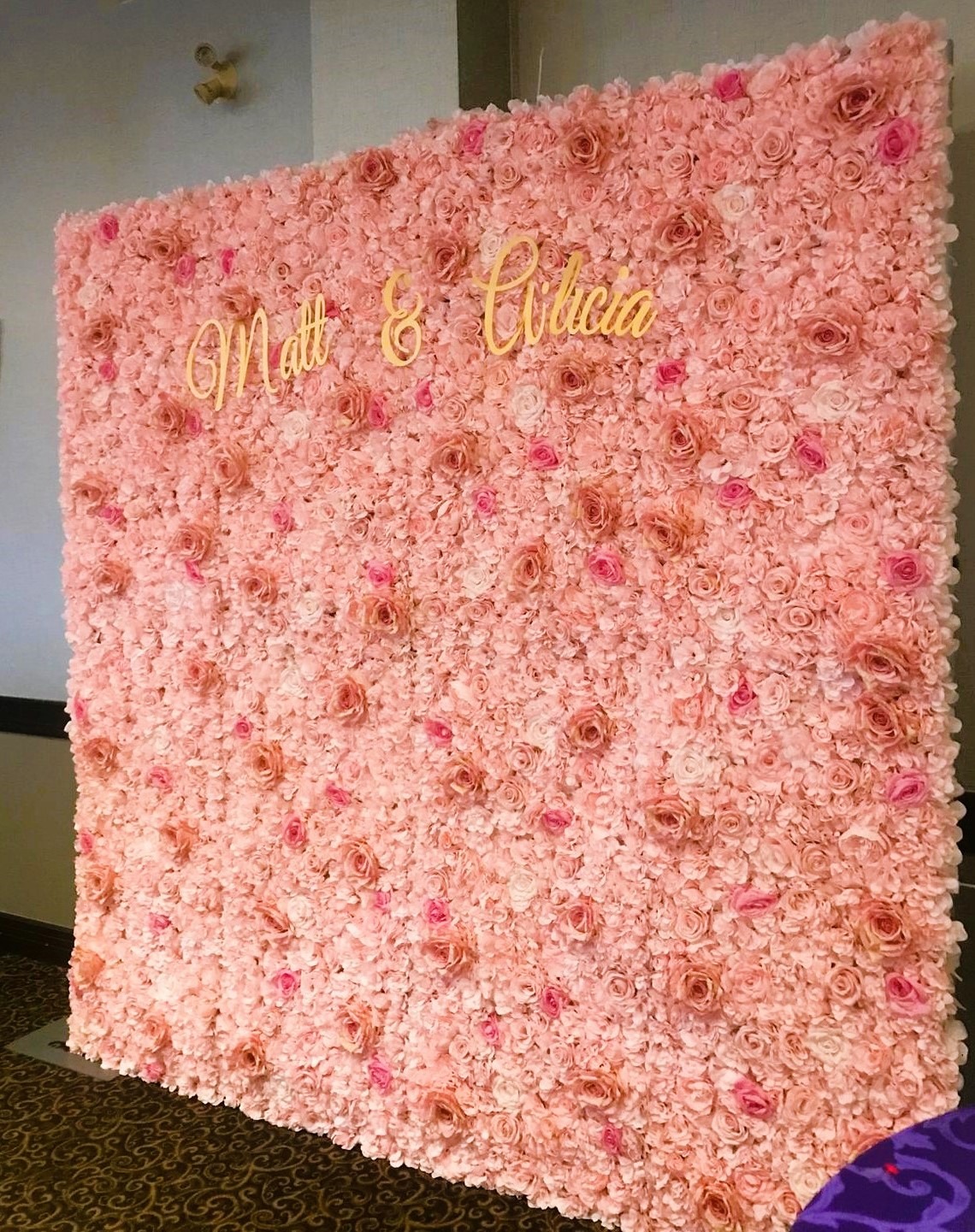Toronto Floral Backdrop Decor Rental: Pink Blush Flower Wall for Weddings