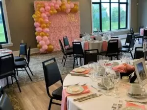 Why Rent Muskoka Pink Blush Flower Wall Backdrop