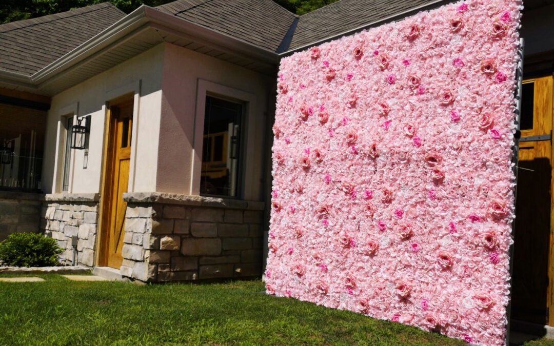 Cute Pink Baby Shower Flower Wall Rentals St. Catharines