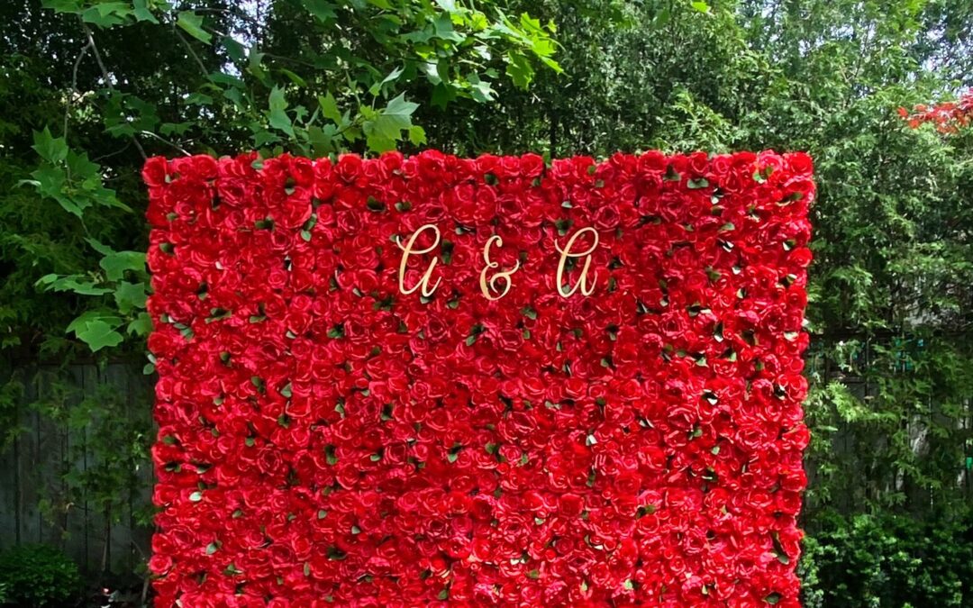 Why Rent Bracebridge Red Rose Flower Wall Backdrop