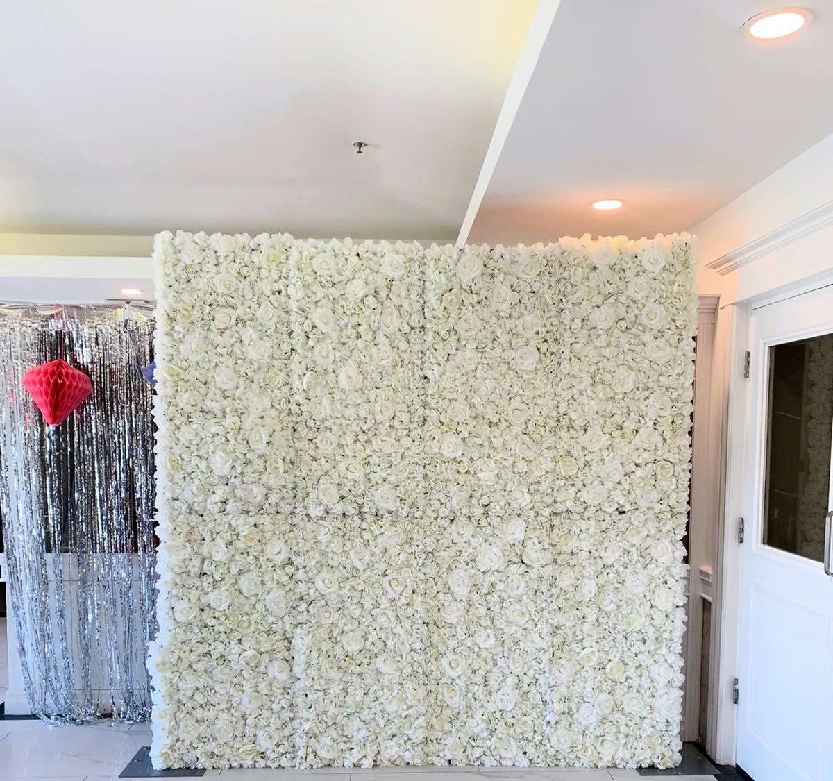 Beautiful Ancaster White Champagne Flower Wall