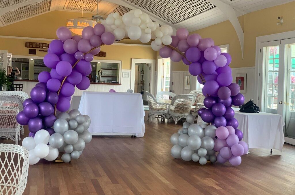 balloon arch and event furniture