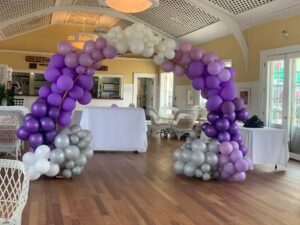balloon arch and event furniture